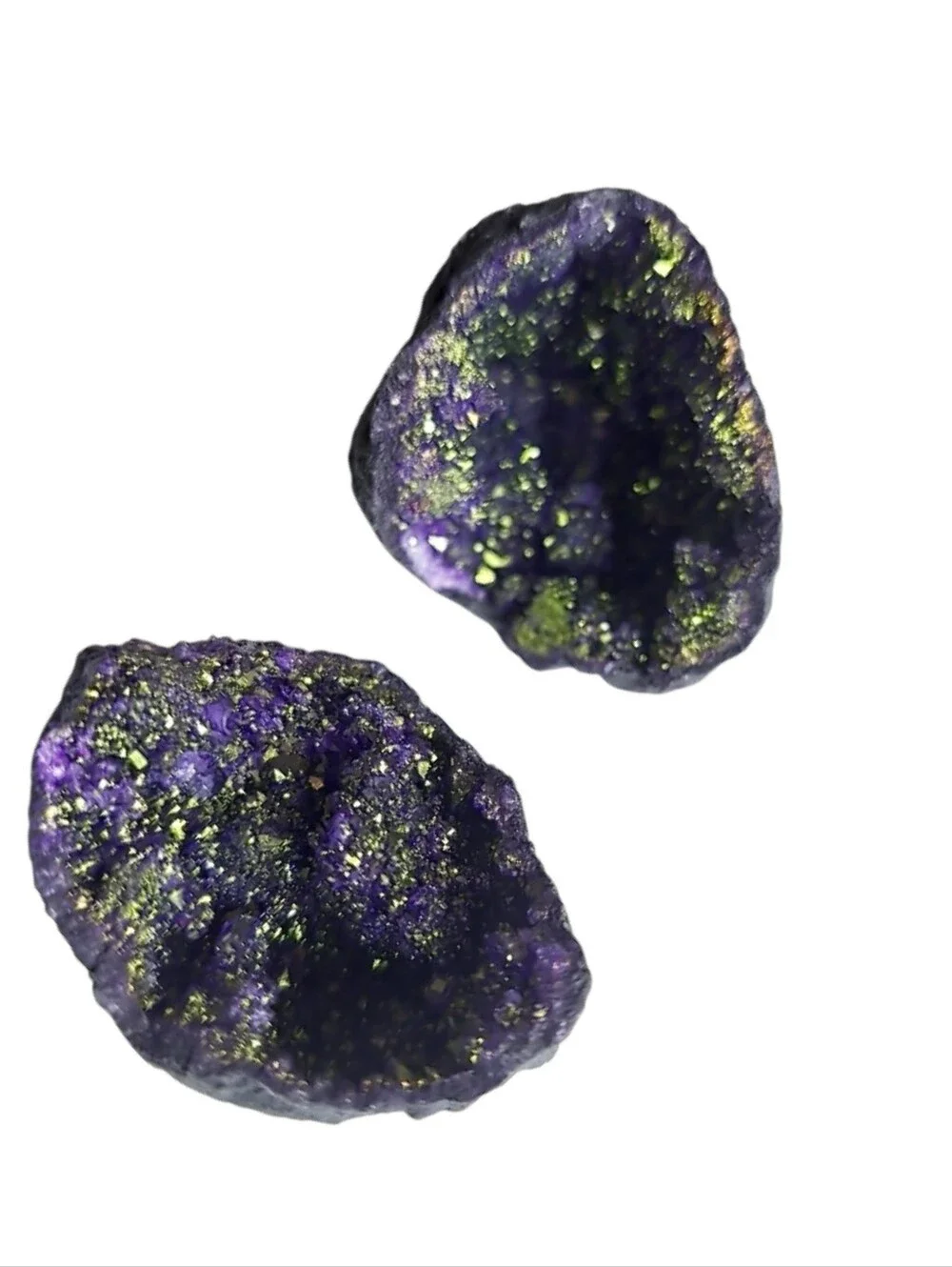 One-of-Kind Natural Split Druzy Geode Purple Crystal Mineral Specimen